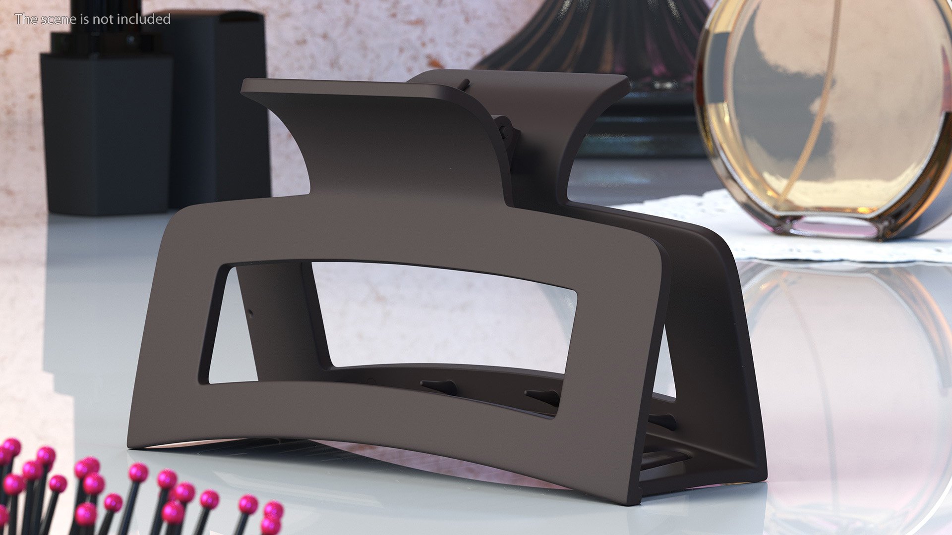 Acrylic Hair Claw Clip Big Brown 3D