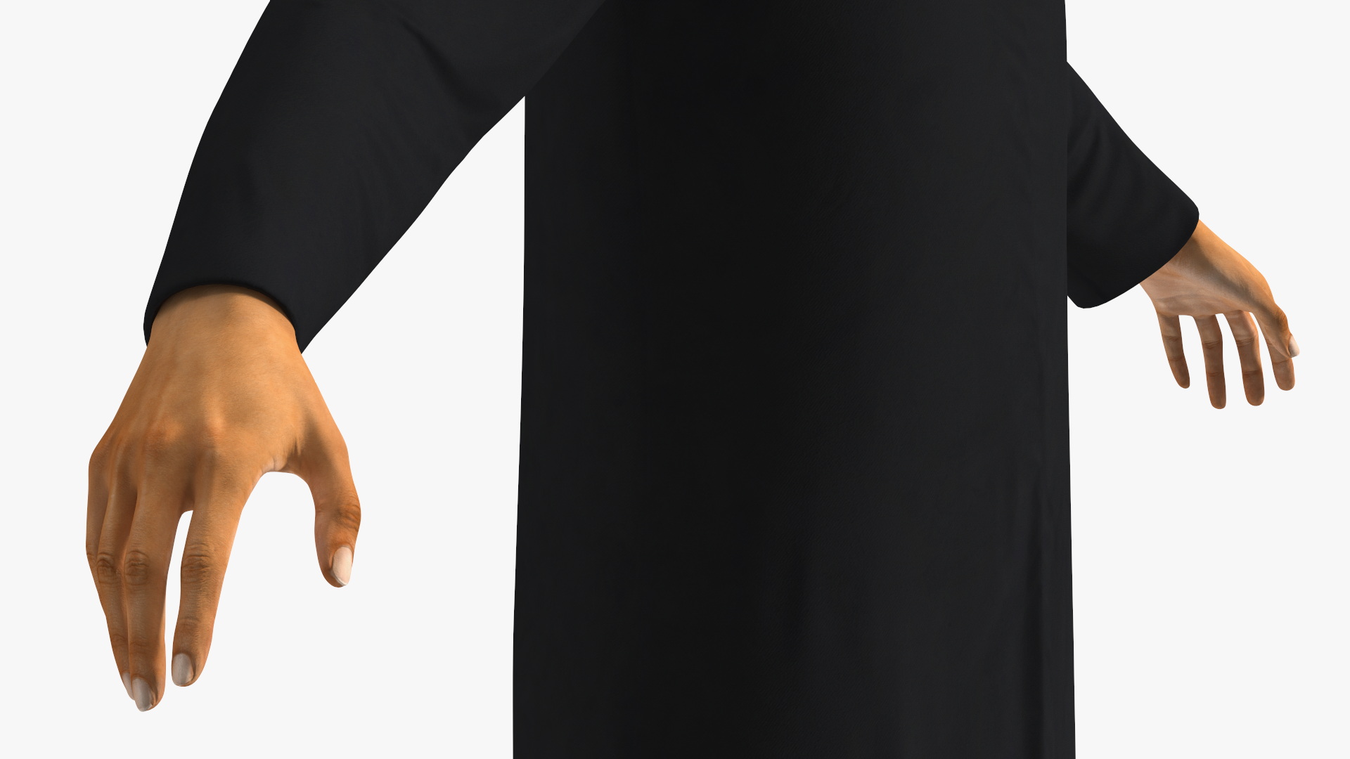 Realistic Arabian Female Figure in Long Dress Fur 3D model