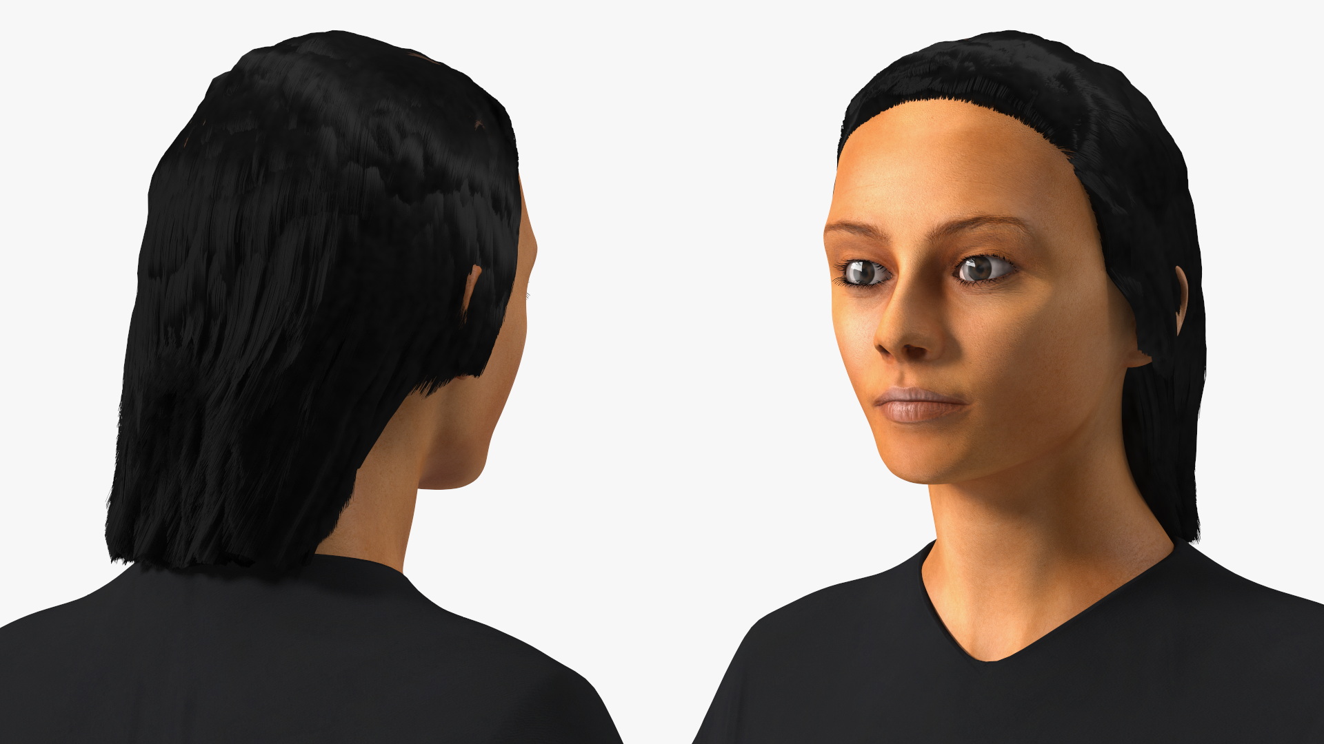 Realistic Arabian Female Figure in Long Dress Fur 3D model