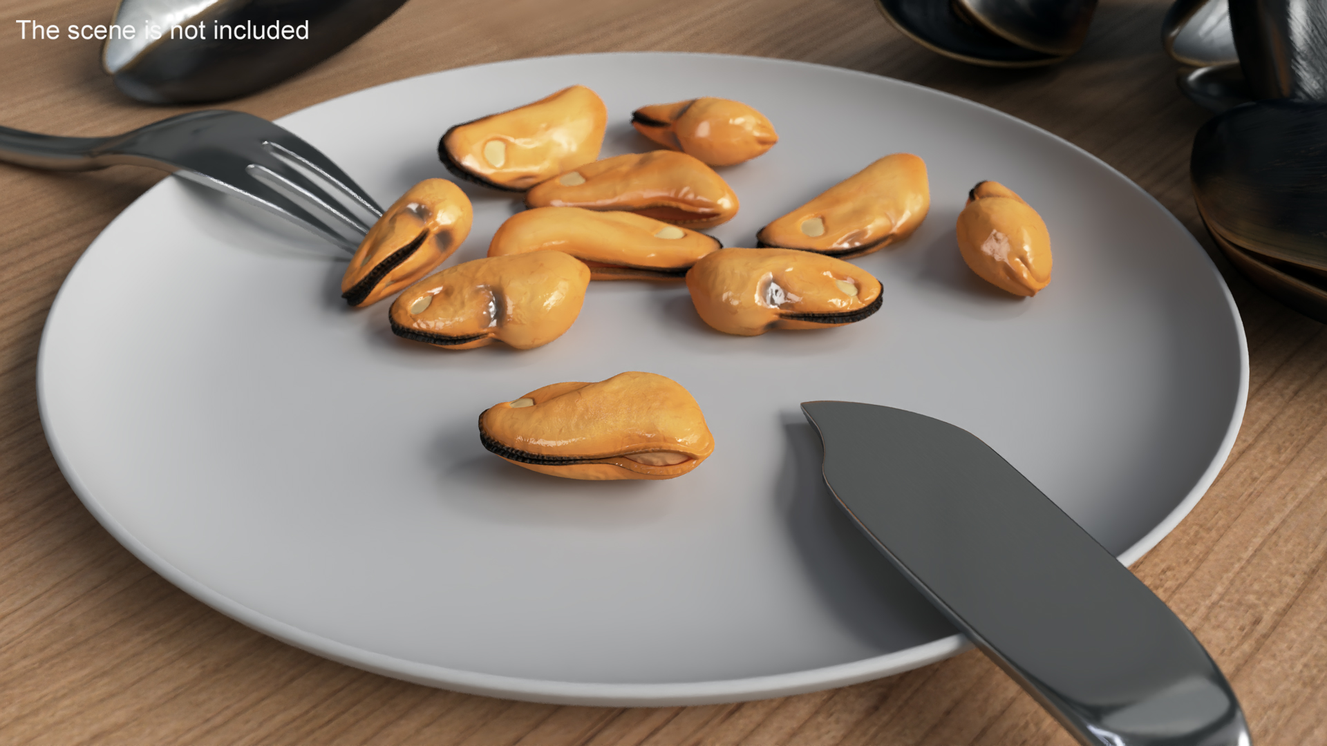 3D Boiled Cleaned Mussel