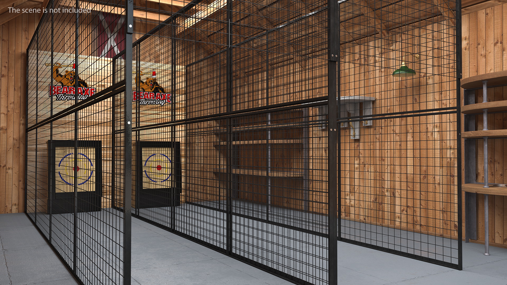 3D Bear Axe Throwing Range model