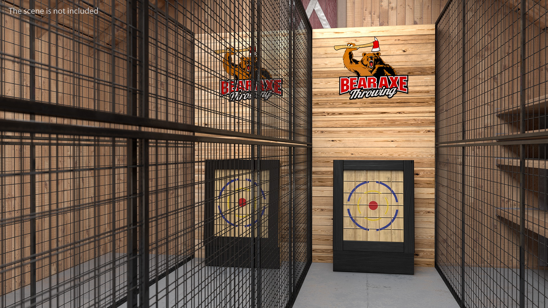 3D Bear Axe Throwing Range model