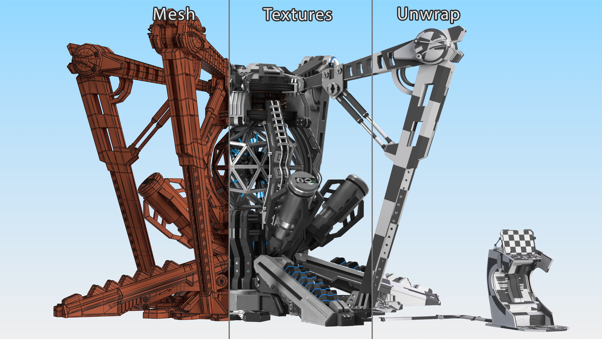 Sci-fi Nuclear Reactor of a Spaceship 3D