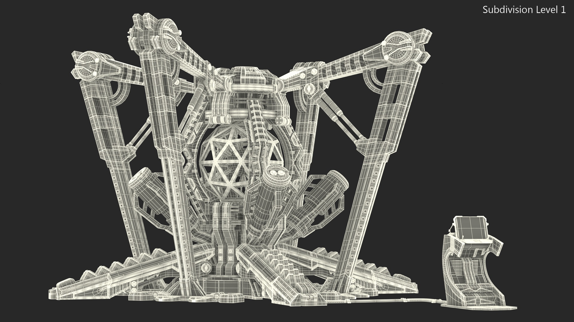 Sci-fi Nuclear Reactor of a Spaceship 3D