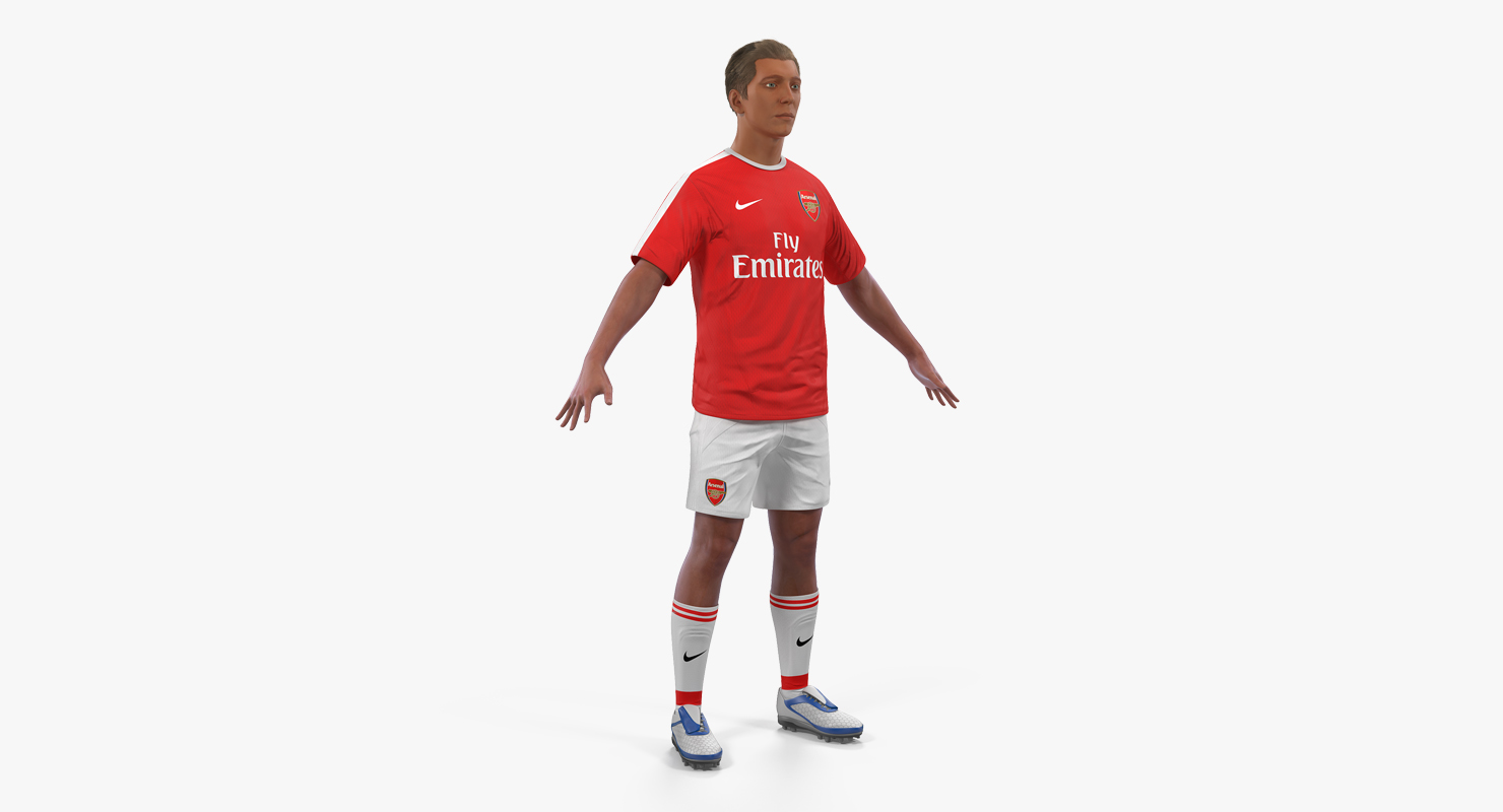 3D Soccer or Football Player Arsenal with Hair model