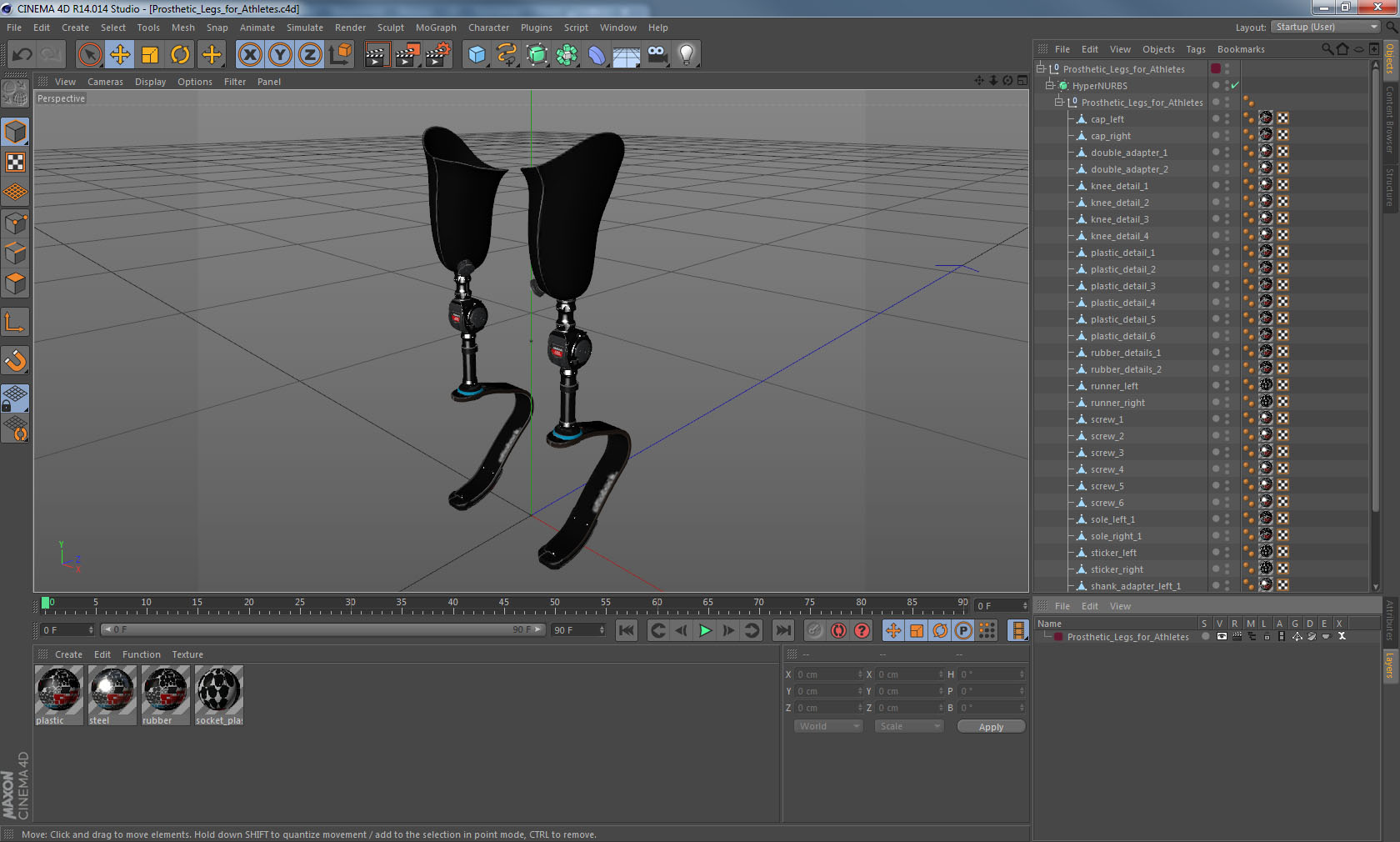 3D Prosthetic Legs for Athletes model