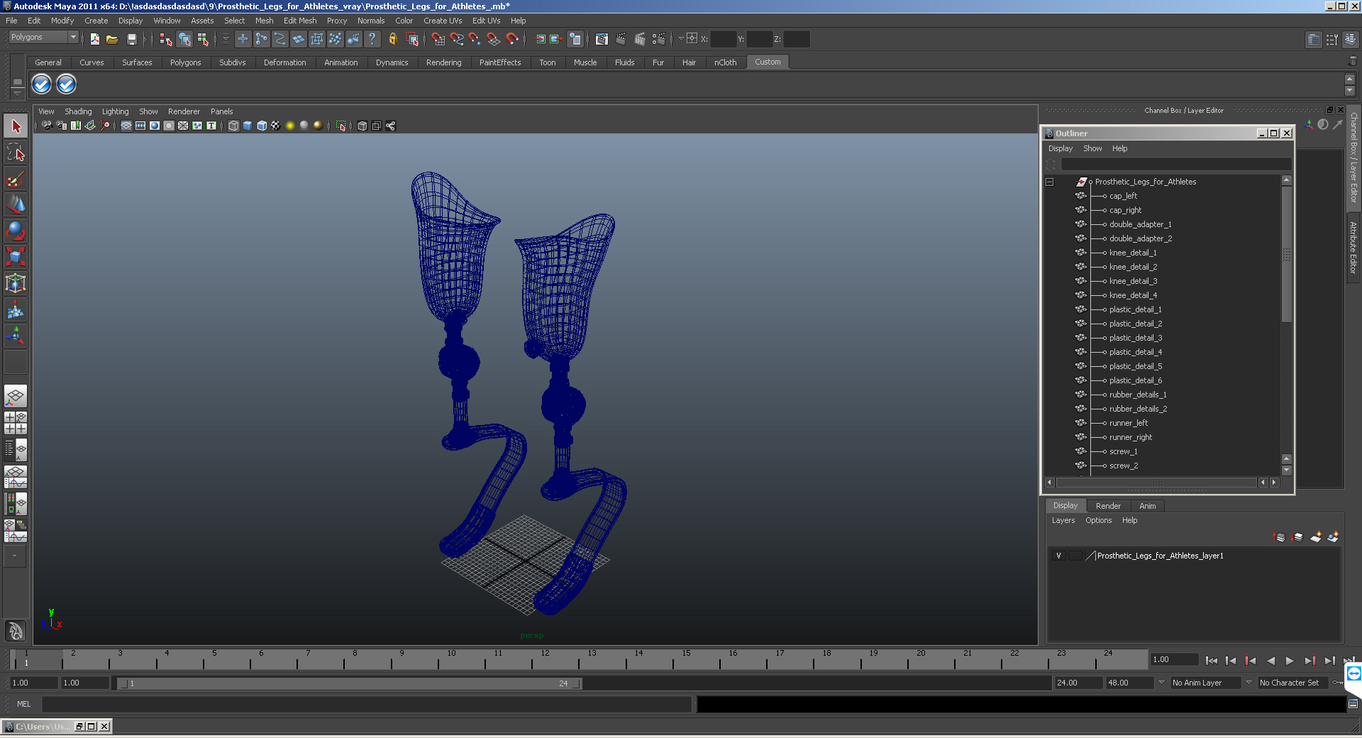 3D Prosthetic Legs for Athletes model
