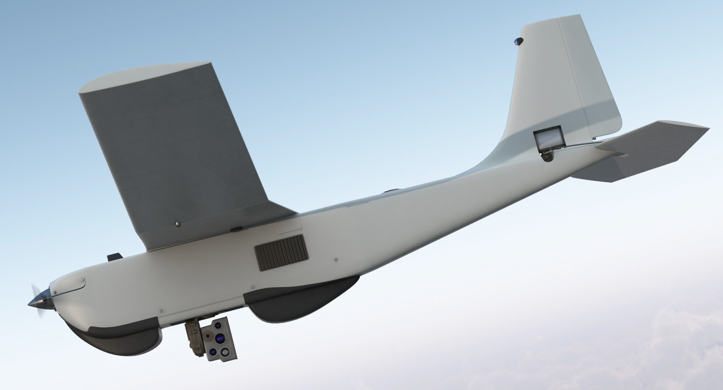 Hand Launched Unmanned Aircraft System UAS RQ 20B Puma 3D model