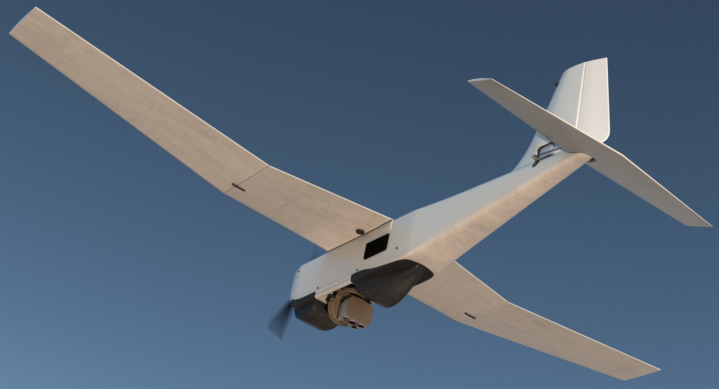 Hand Launched Unmanned Aircraft System UAS RQ 20B Puma 3D model