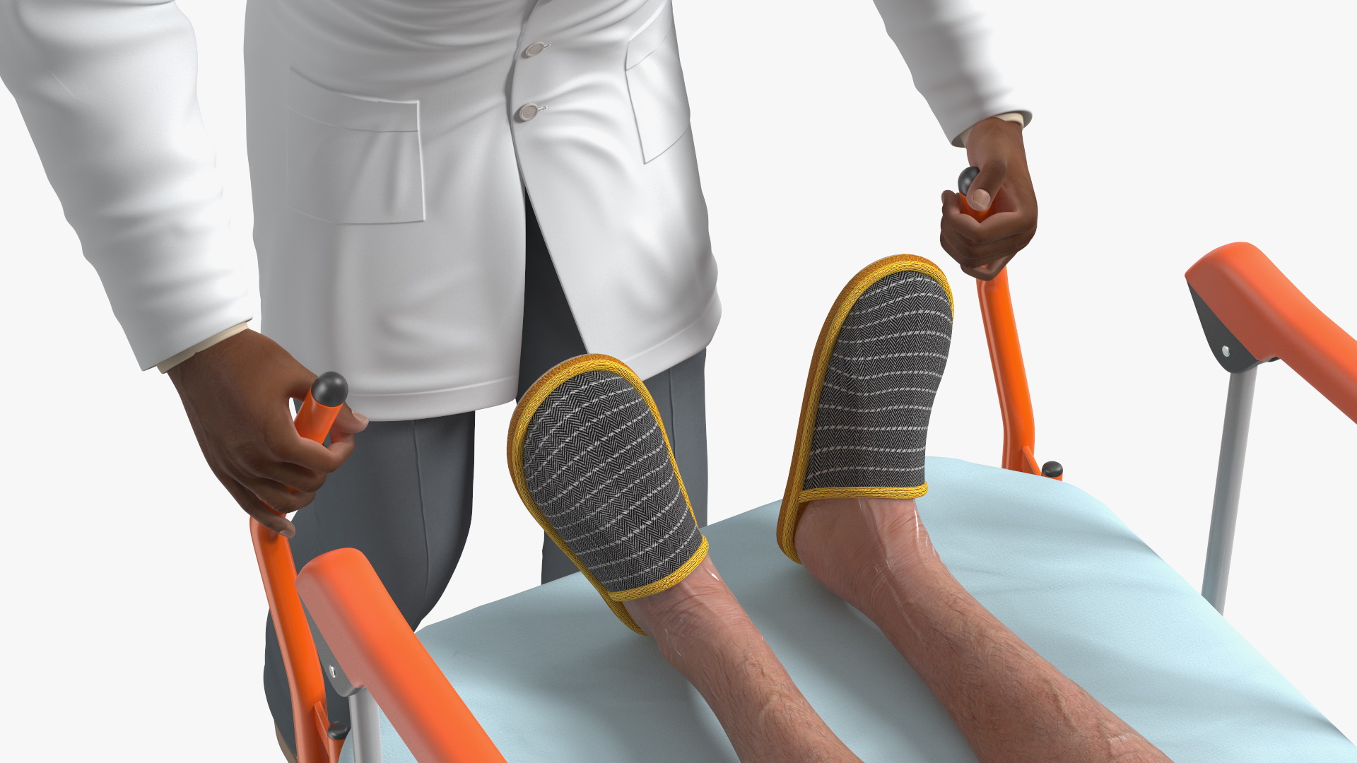 3D Linet Sprint 100 Transport Bed with Doctor and Patient Rigged
