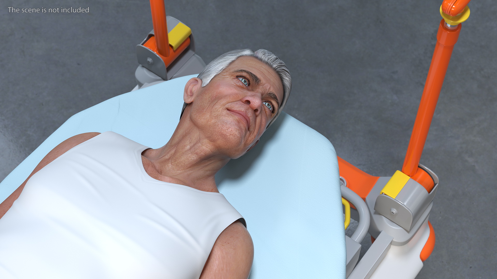 3D Linet Sprint 100 Transport Bed with Doctor and Patient Rigged