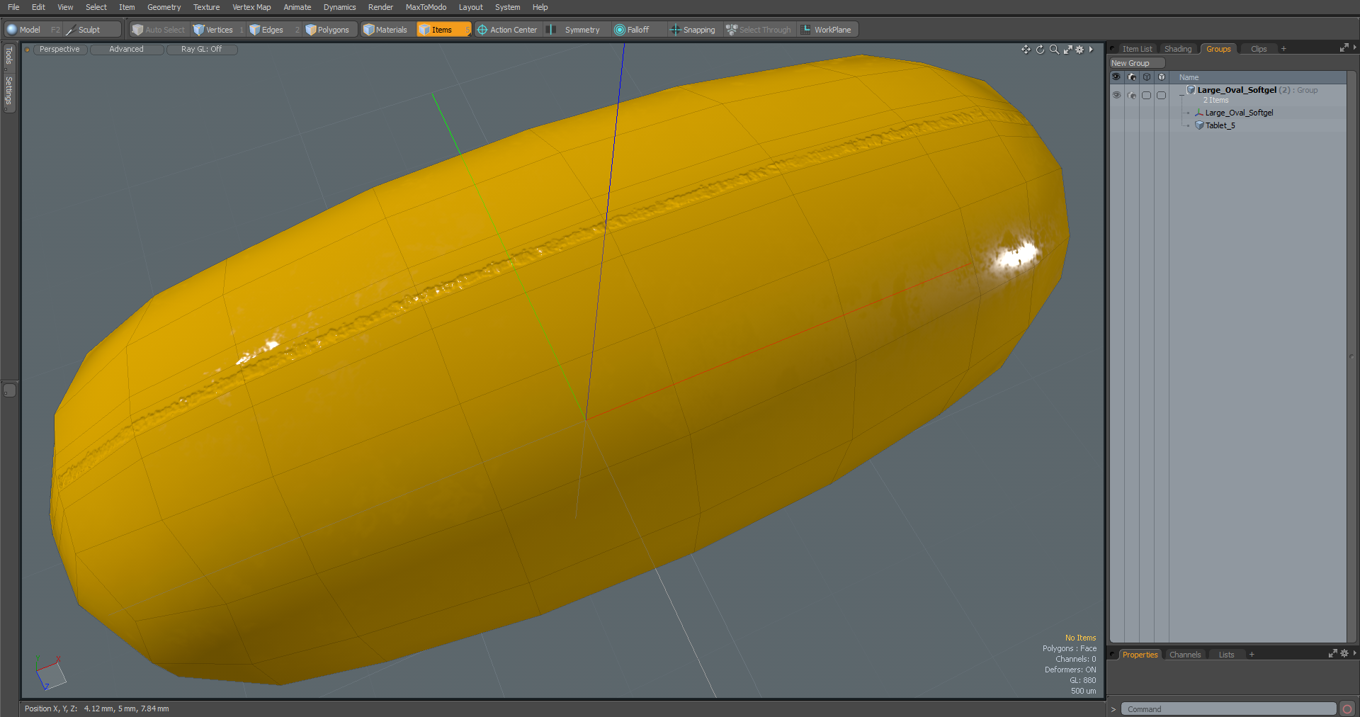3D Large Oval Softgel model