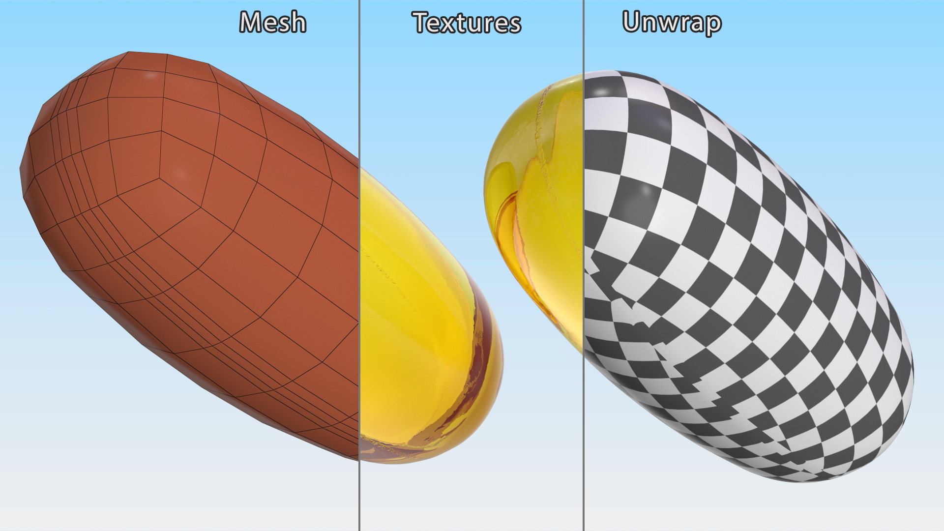 3D Large Oval Softgel model