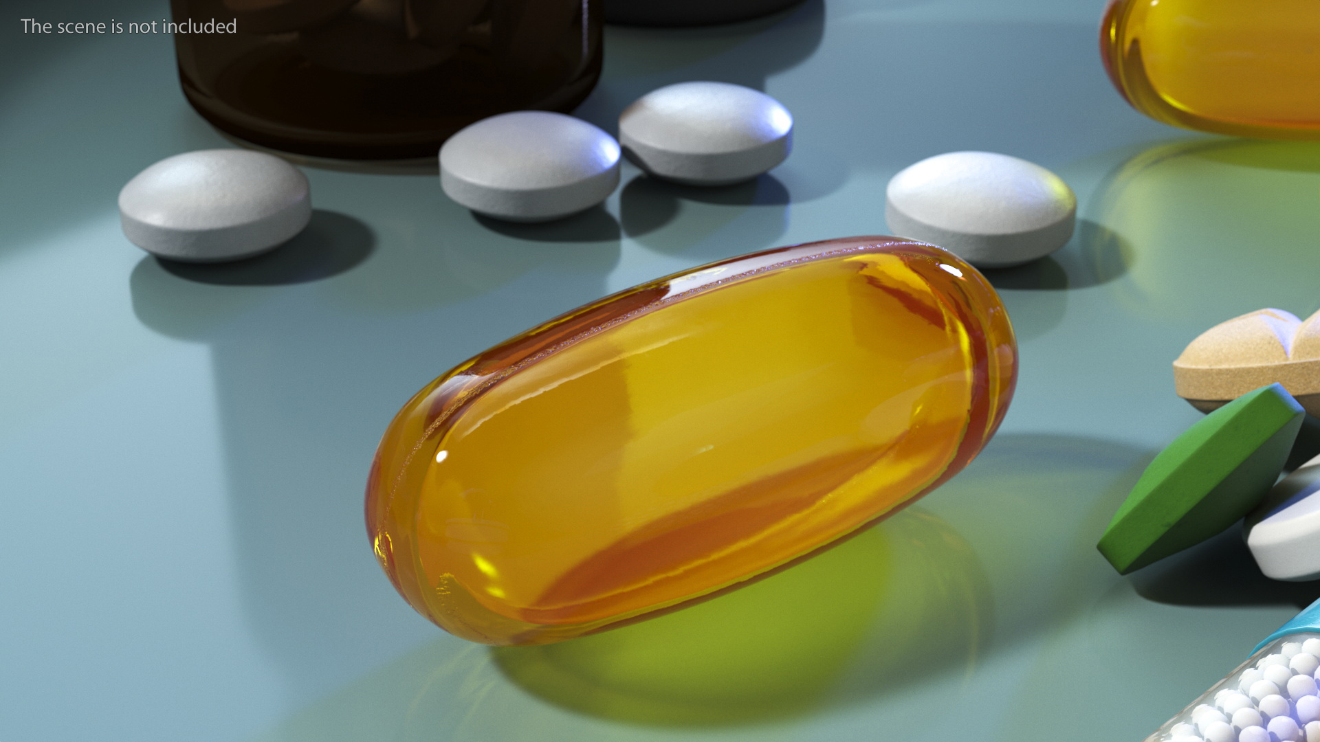 3D Large Oval Softgel model