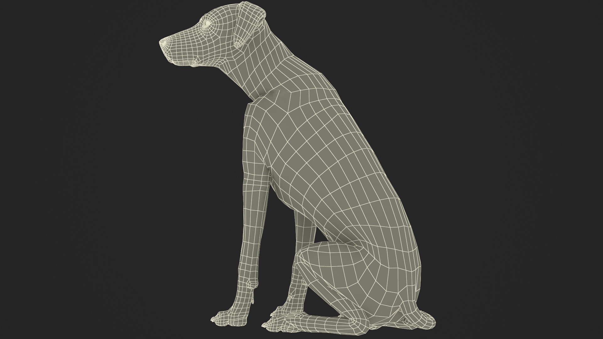 3D model Dalmatian Dog Sitting Pose Fur
