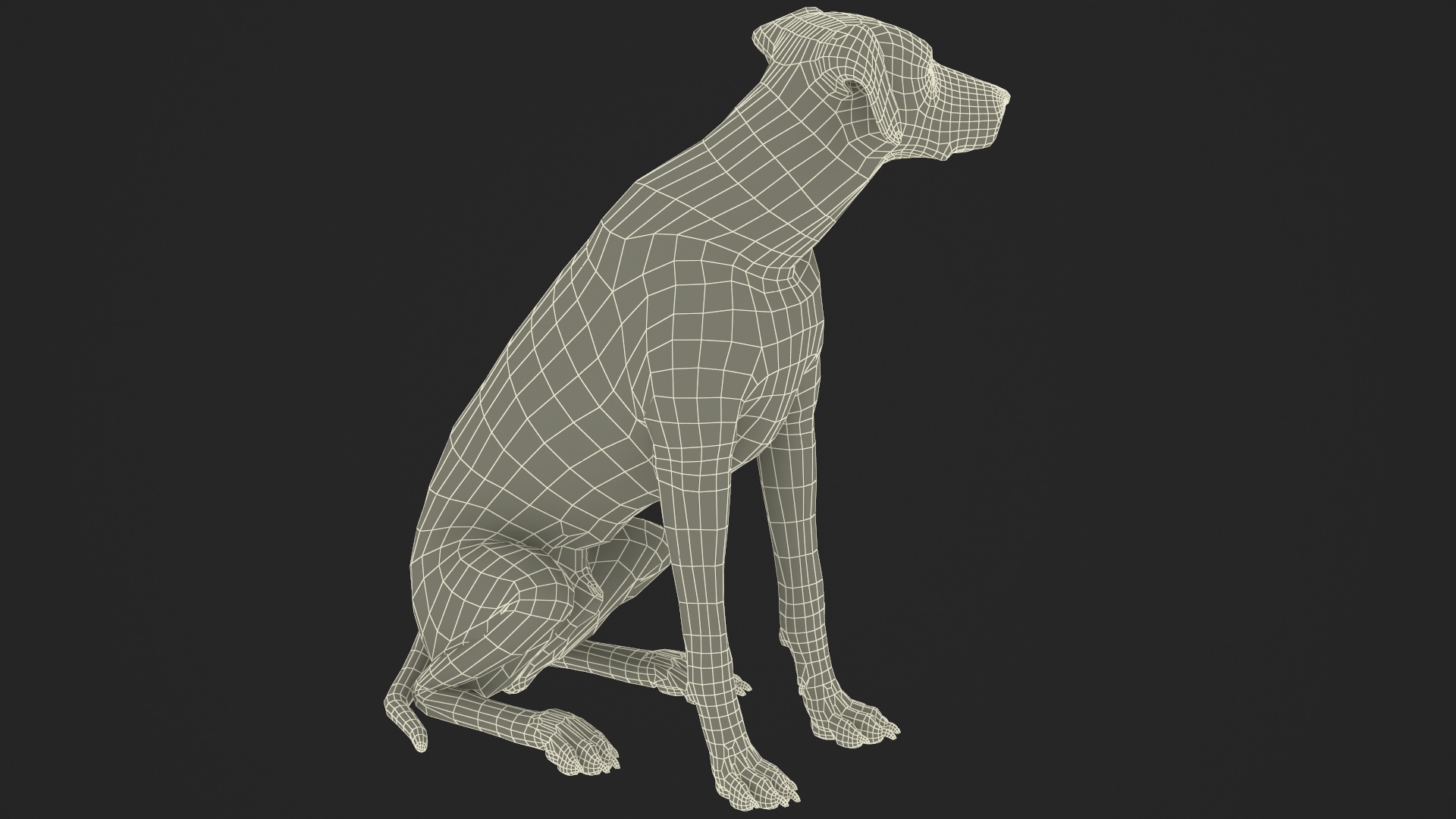 3D model Dalmatian Dog Sitting Pose Fur