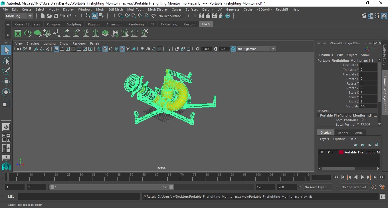 Portable Firefighting Monitor 3D model