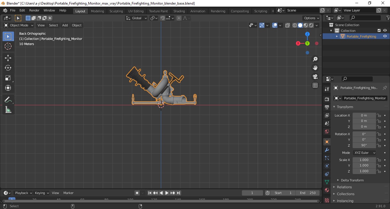 Portable Firefighting Monitor 3D model