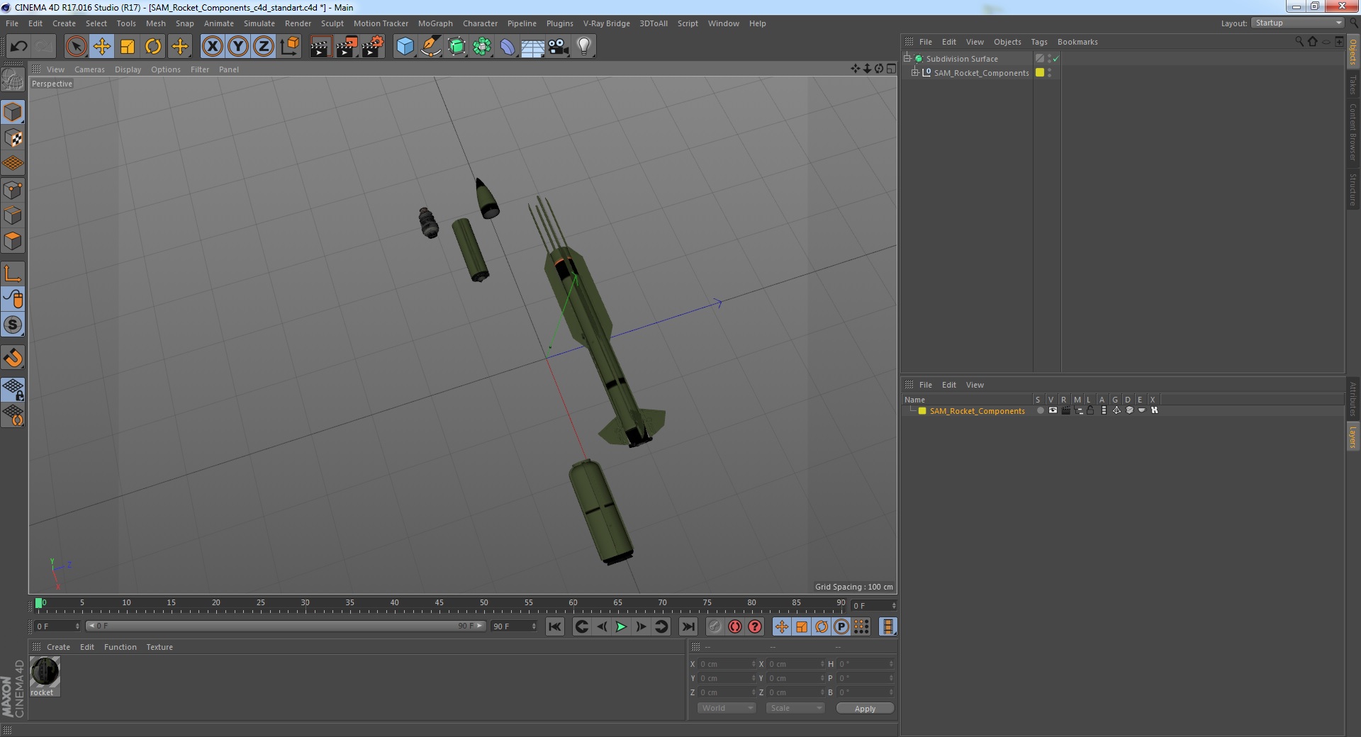 3D SAM Rocket Components