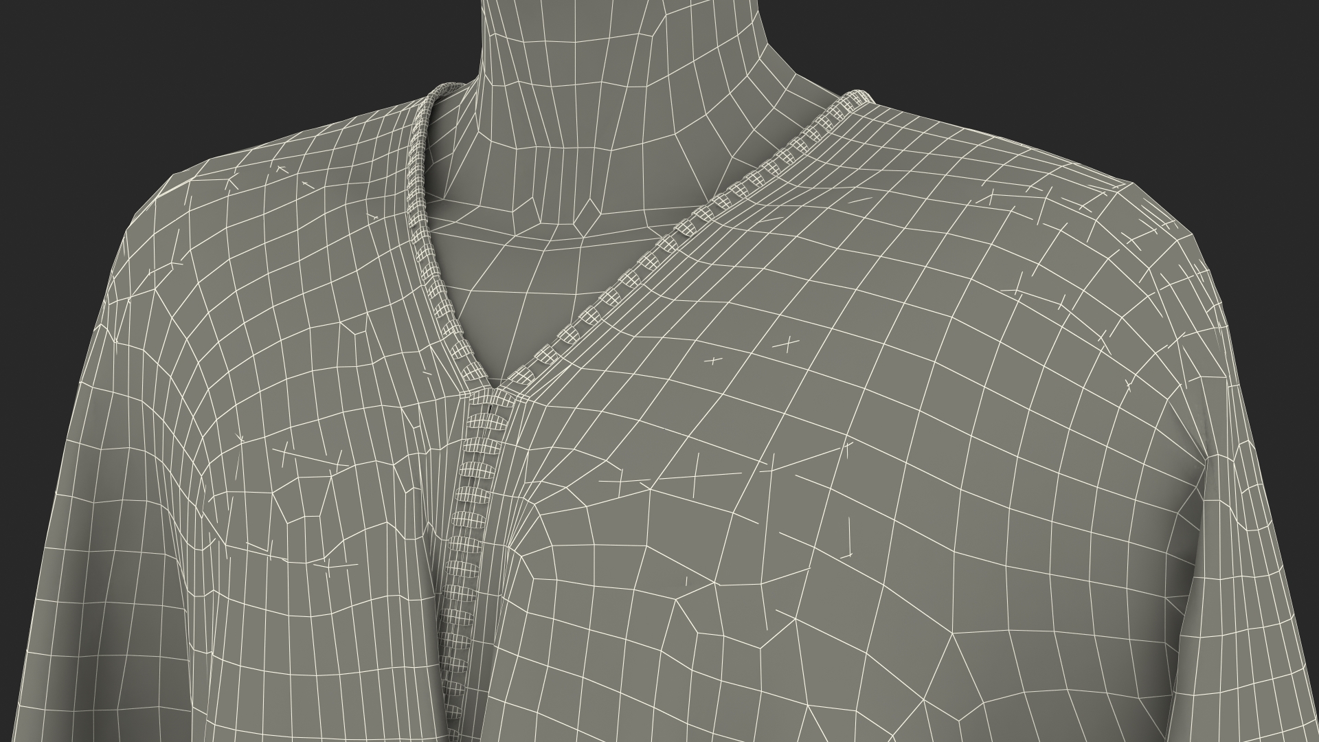 3D Brown Striped Poncho on Mannequin model