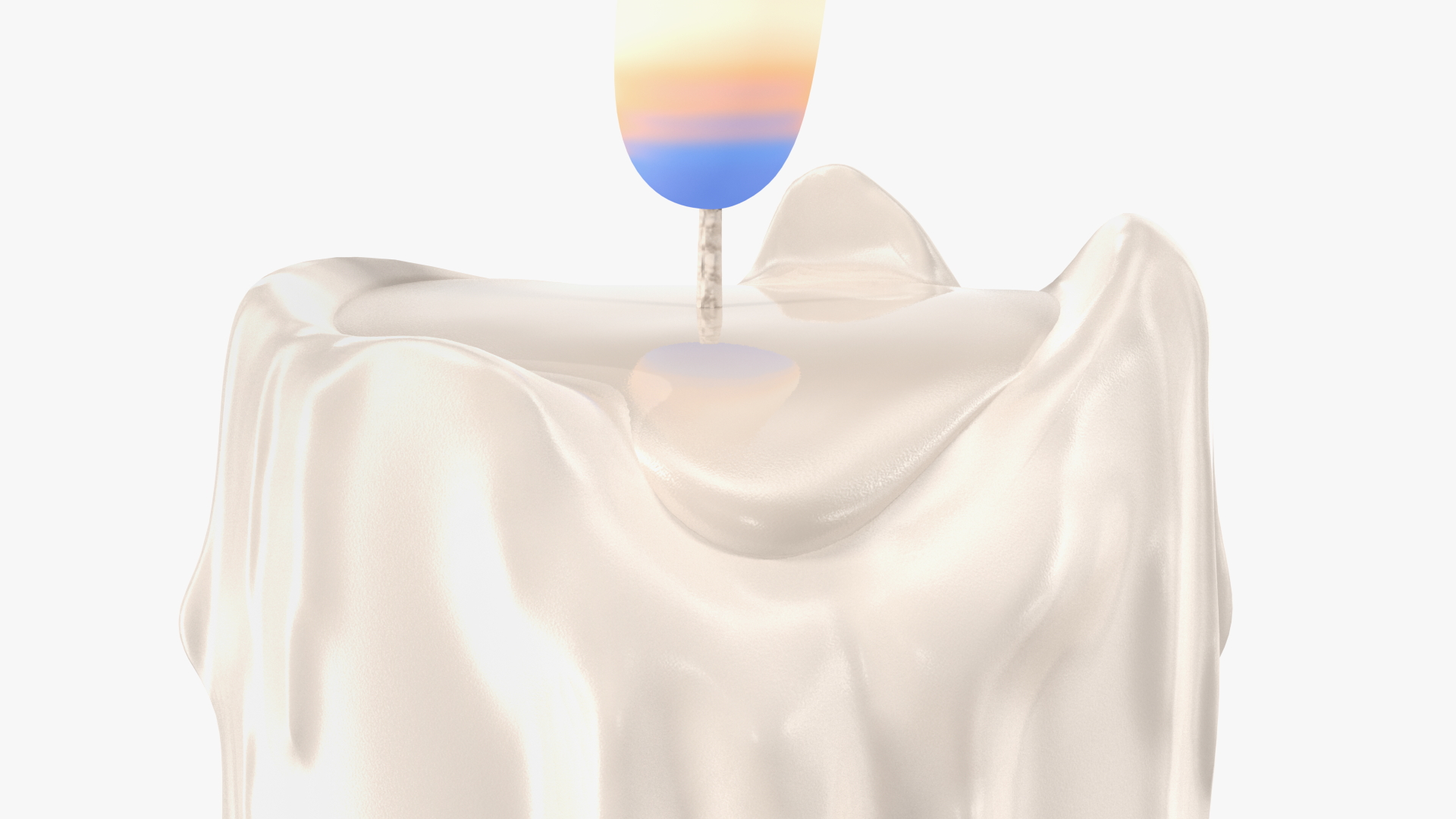 Melted Candle White 3D model