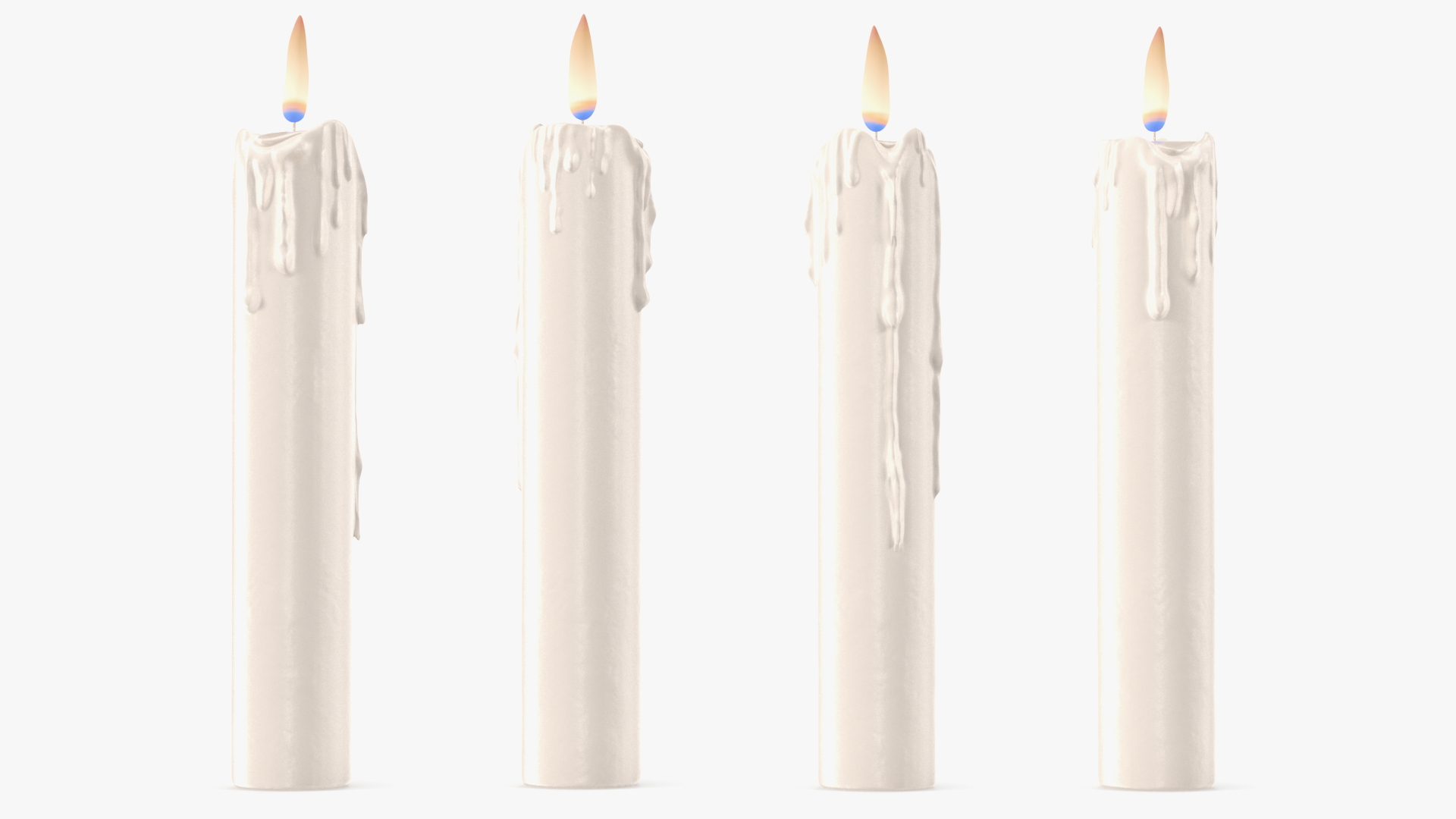 Melted Candle White 3D model