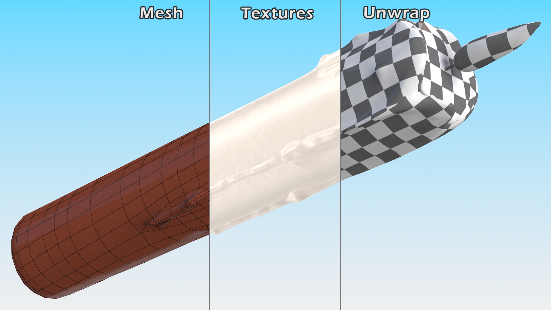 Melted Candle White 3D model