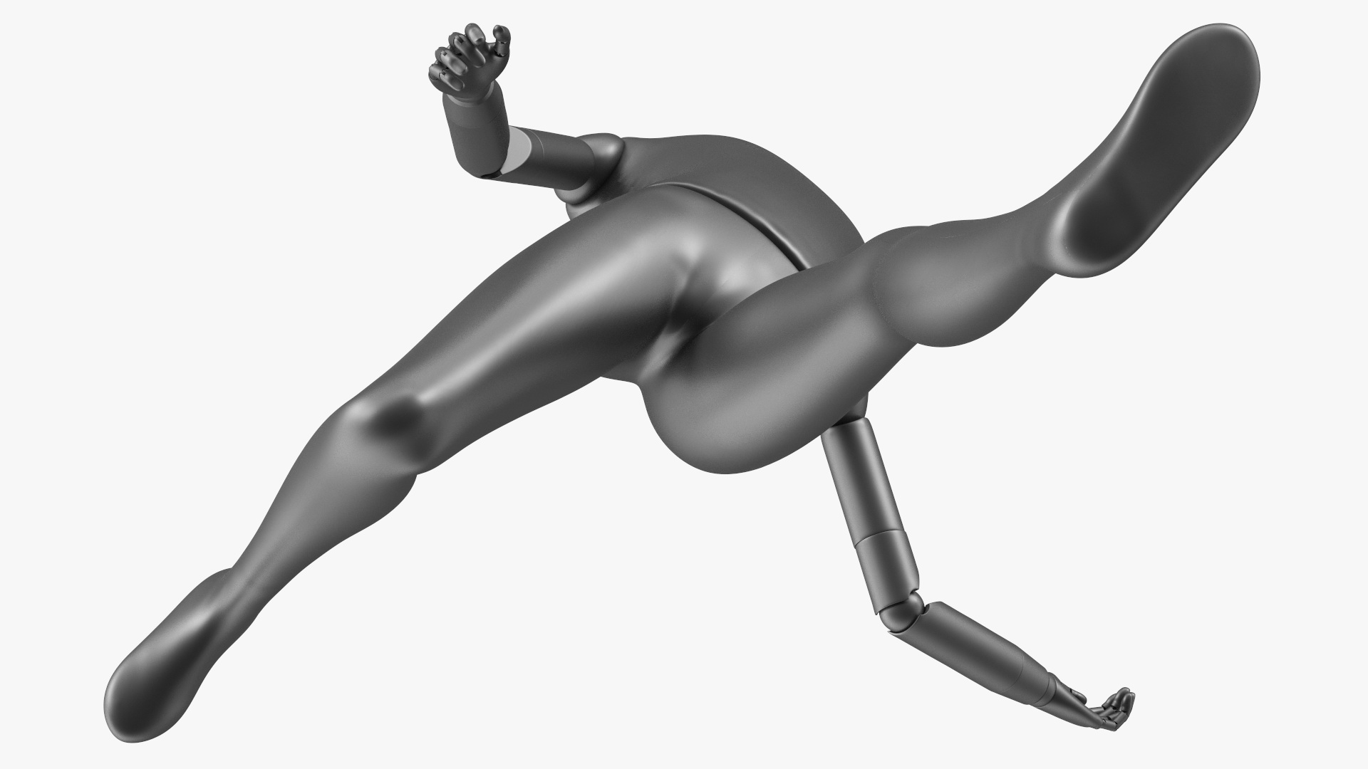 3D model Flexible Child Mannequin Balancing Pose Black