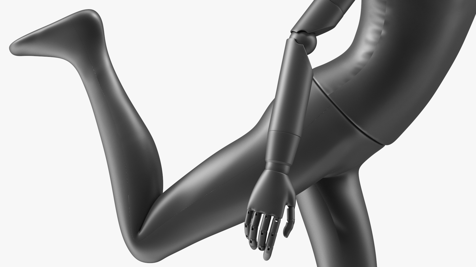 3D model Flexible Child Mannequin Balancing Pose Black
