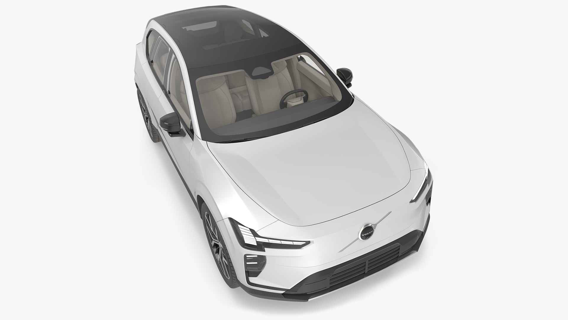 2027 Volvo EX60 SUV White Simplified 3D model preview