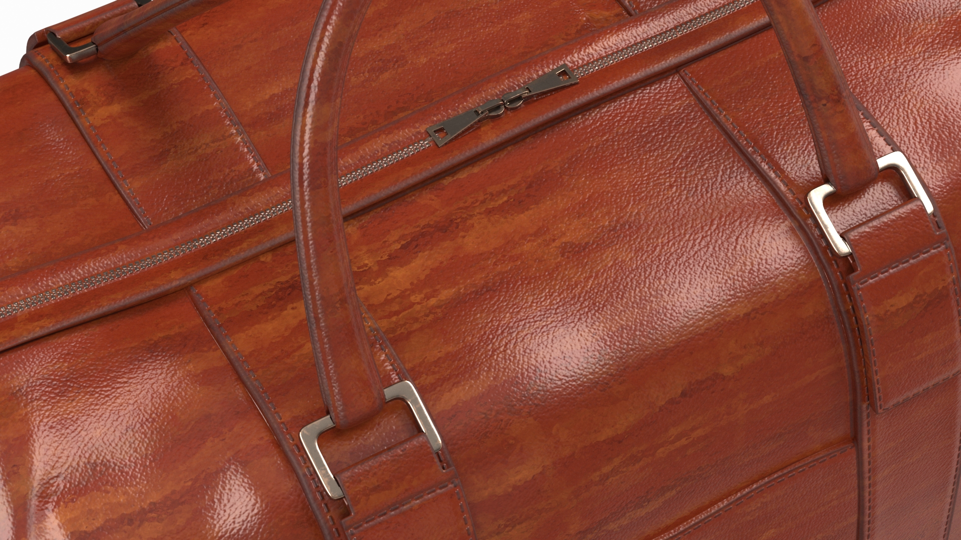 Leather Travel Bag Brown 3D model