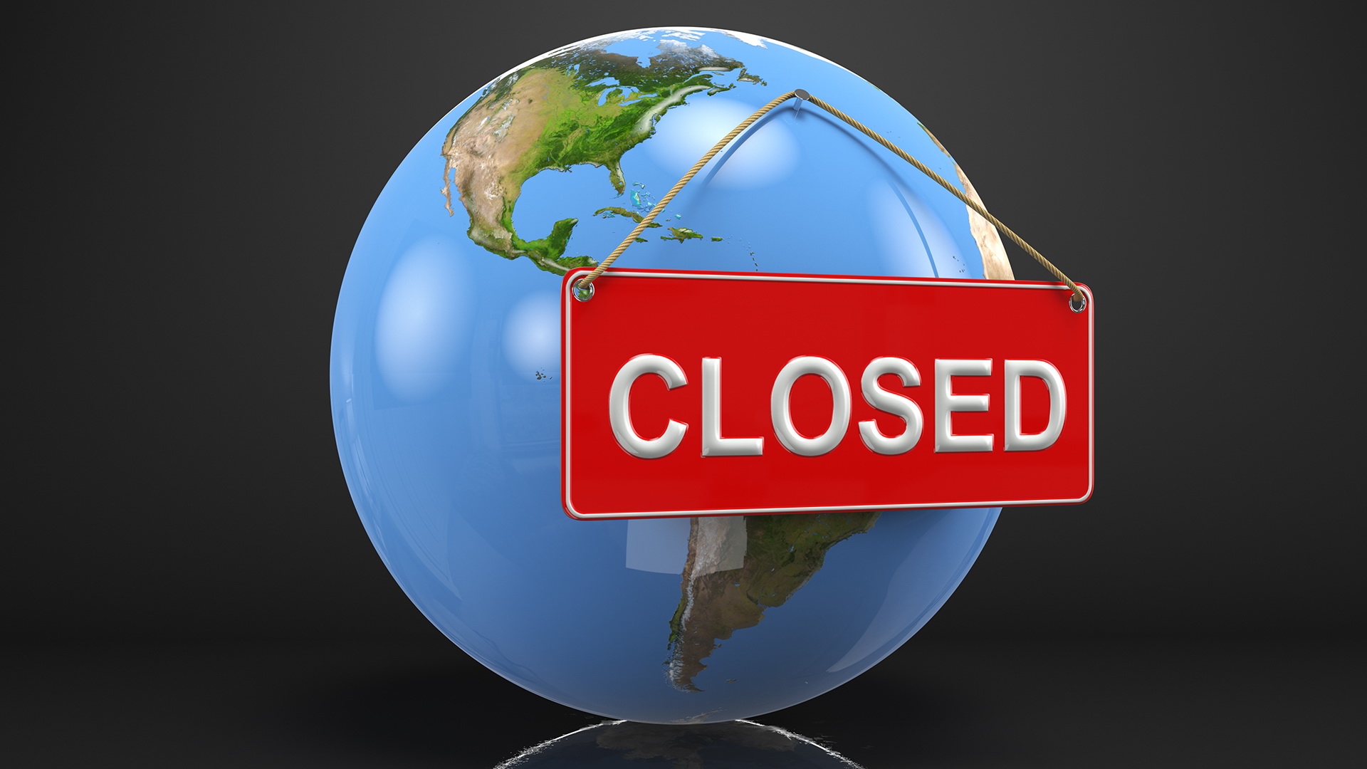 3D Earth Stylized with Sign Closed