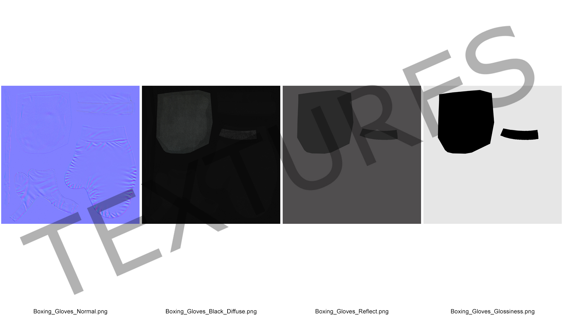 3D Black Sparring Boxing Gloves model