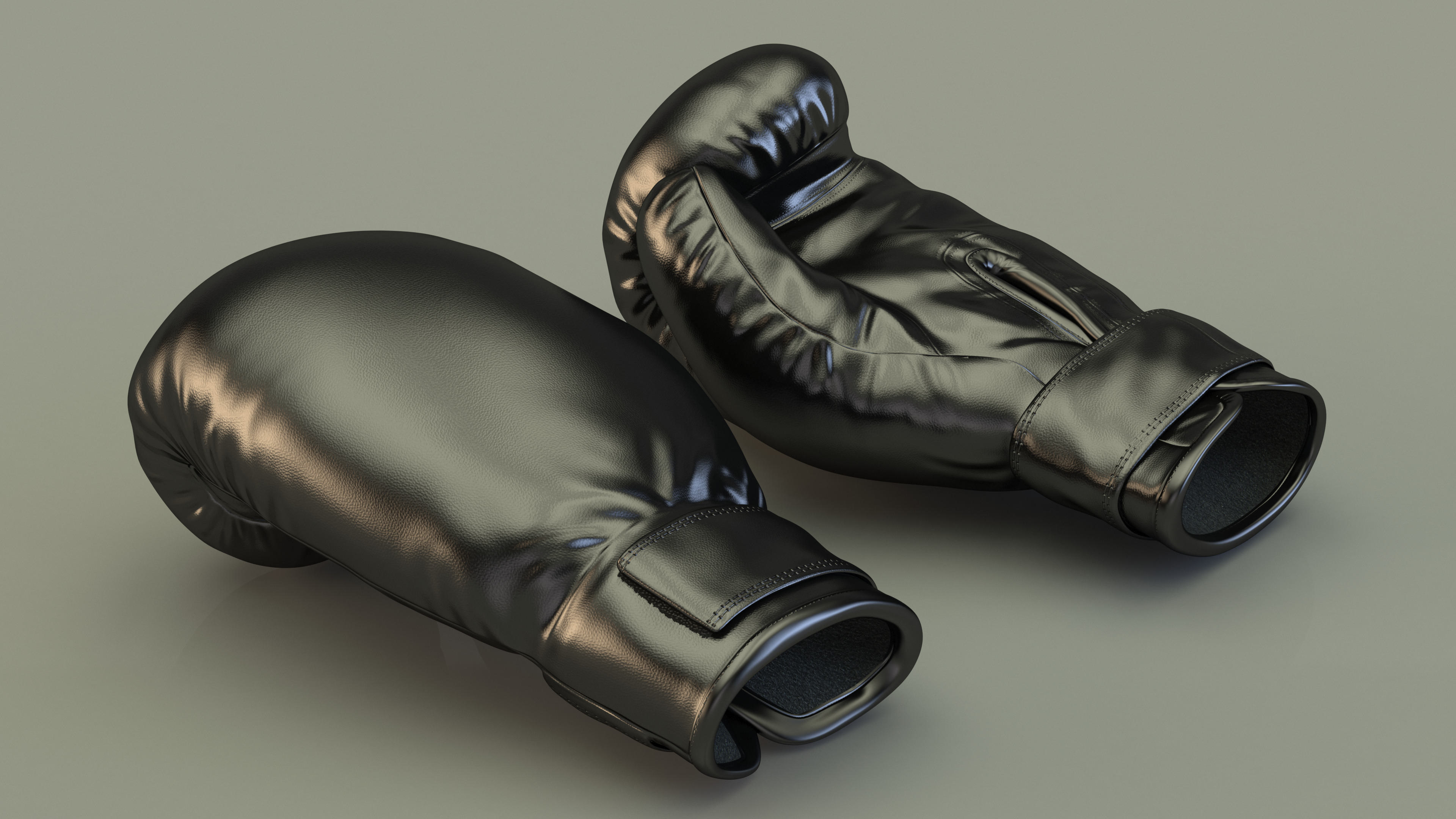 3D Black Sparring Boxing Gloves model