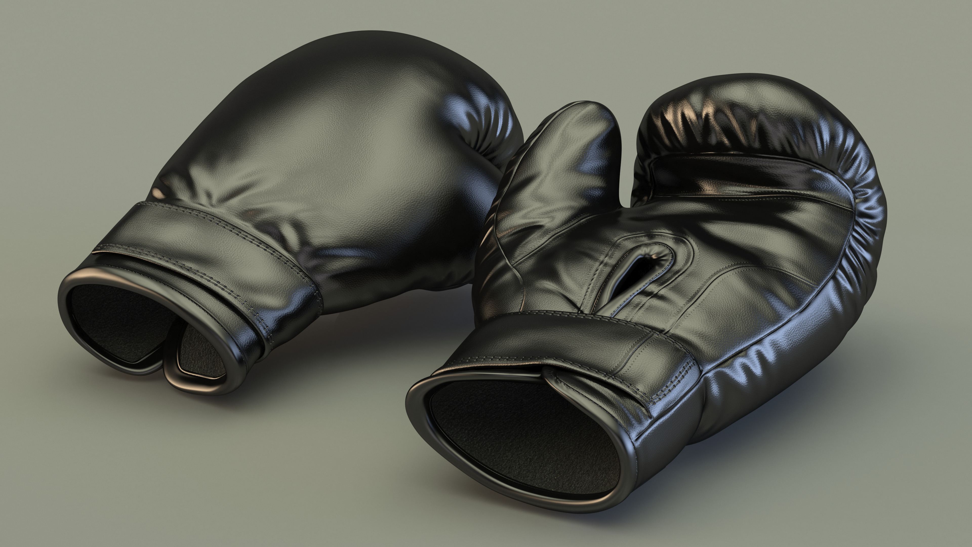3D Black Sparring Boxing Gloves model