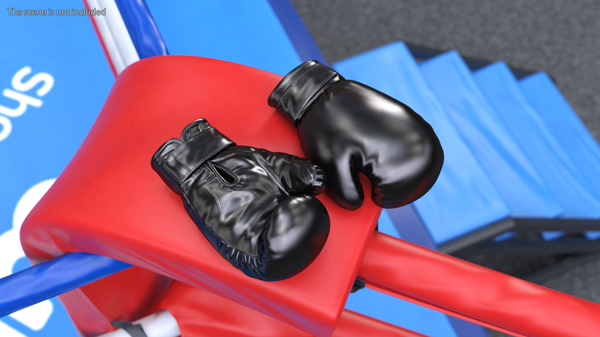 3D Black Sparring Boxing Gloves model