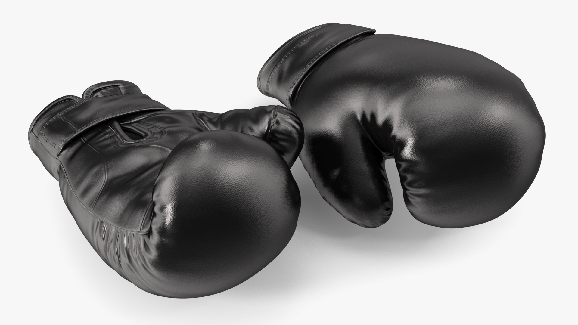 3D Black Sparring Boxing Gloves model