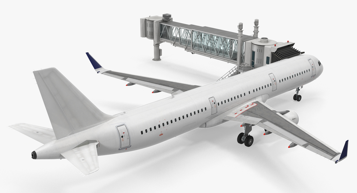 3D Passenger Boarding Bridge with Aircraft Rigged