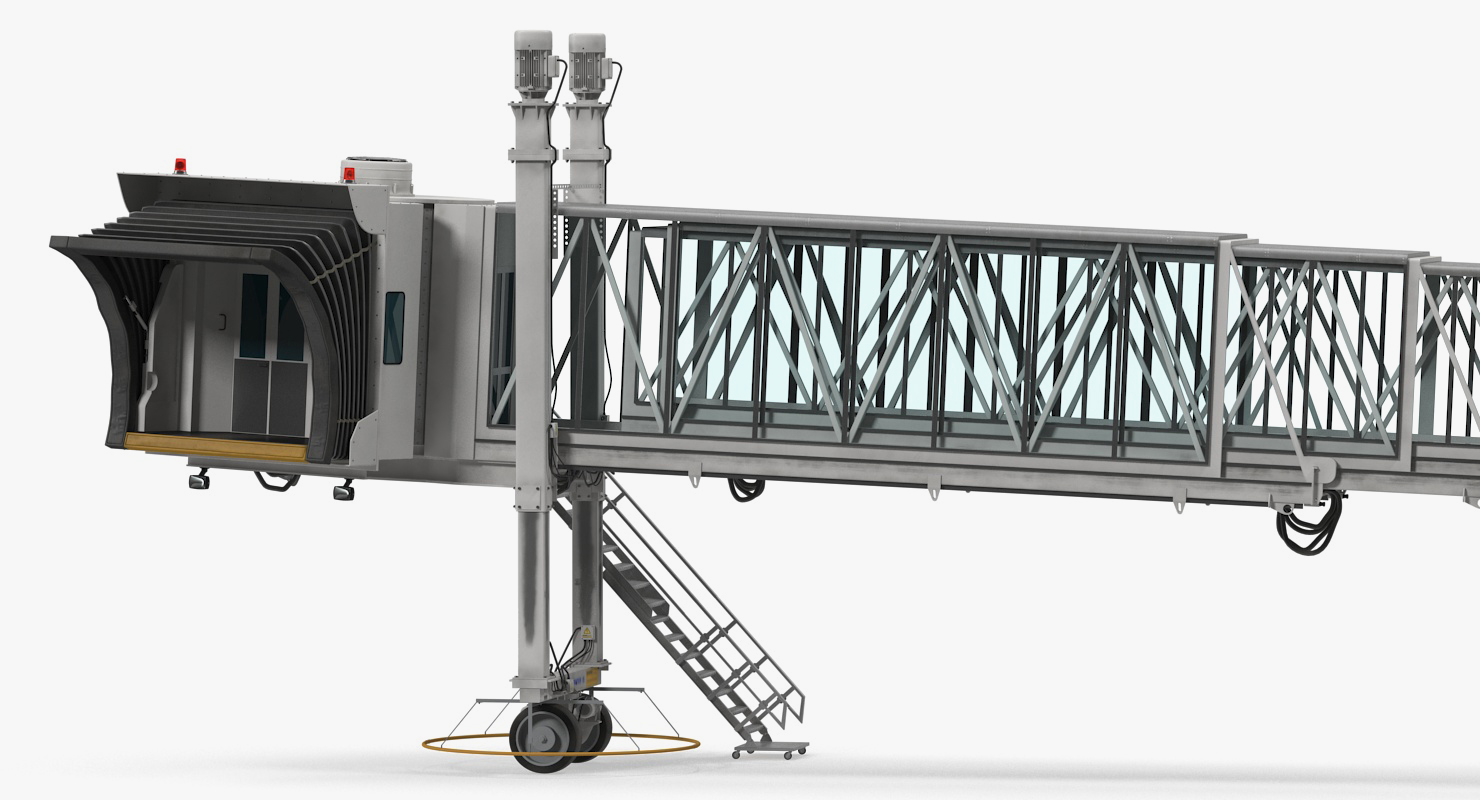 3D Passenger Boarding Bridge with Aircraft Rigged