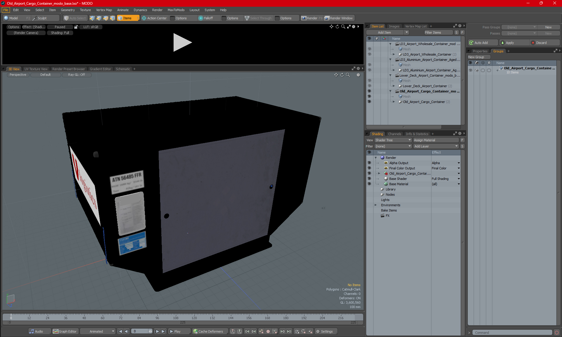 Old Airport Cargo Container 3D