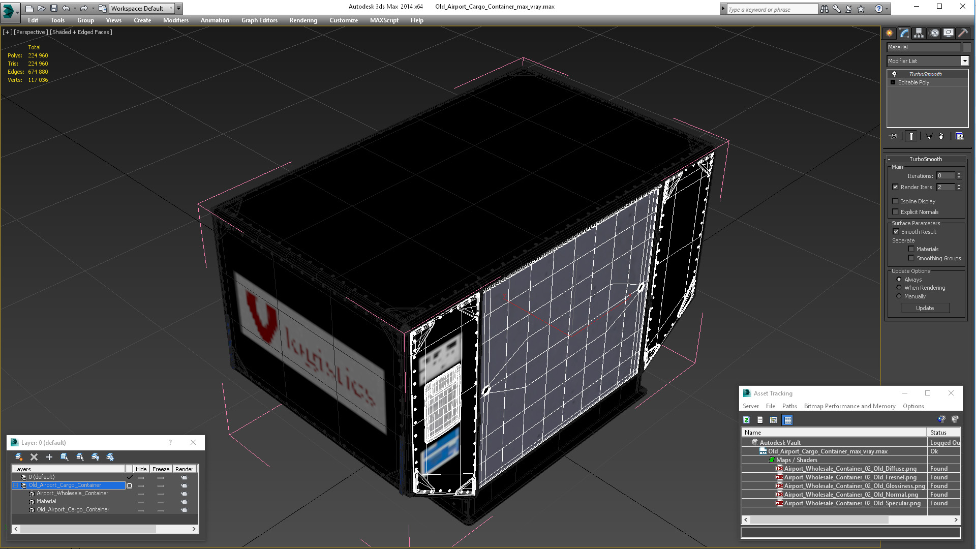 Old Airport Cargo Container 3D