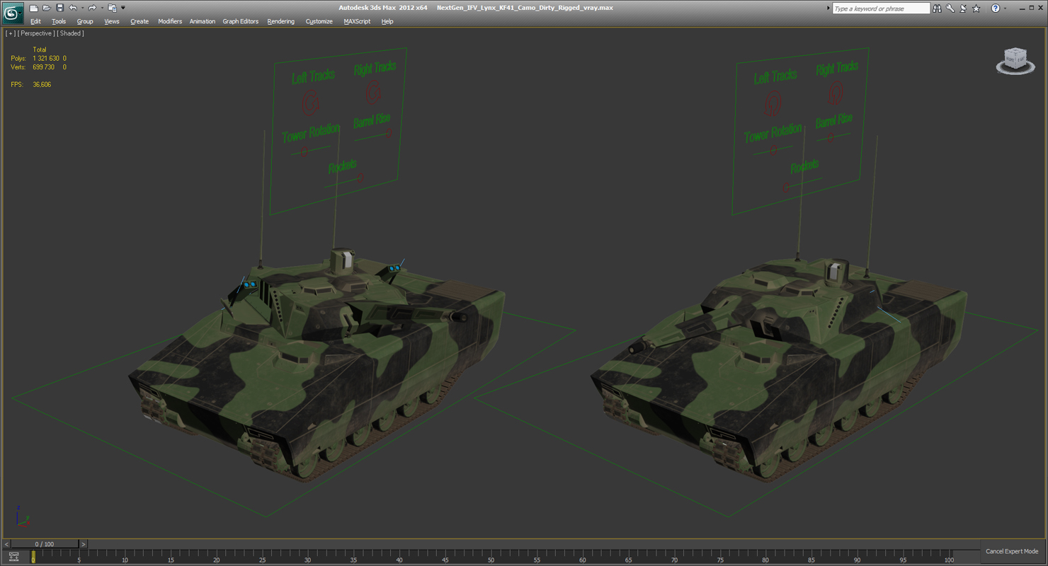 NextGen IFV Lynx KF41 Camo Dirty Rigged 3D model
