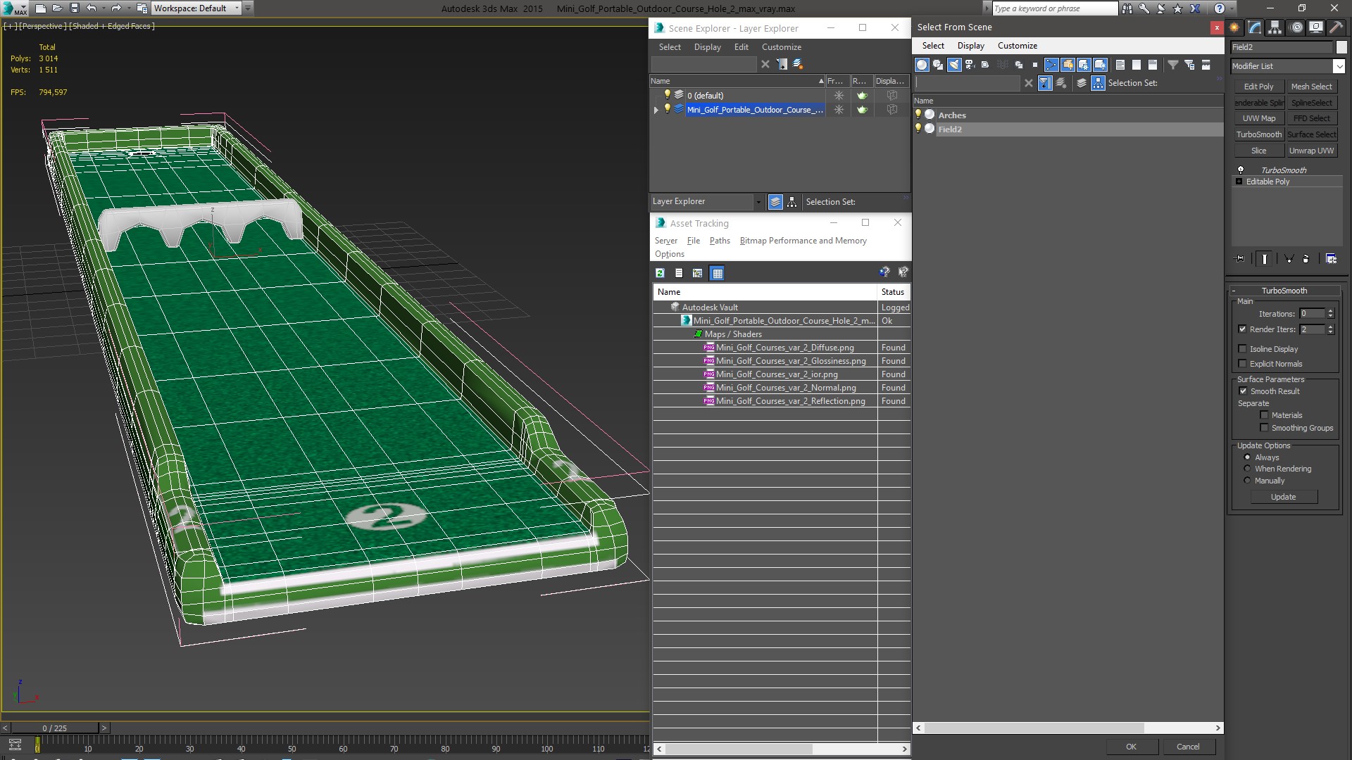 3D model Mini Golf Portable Outdoor Course Hole 2
