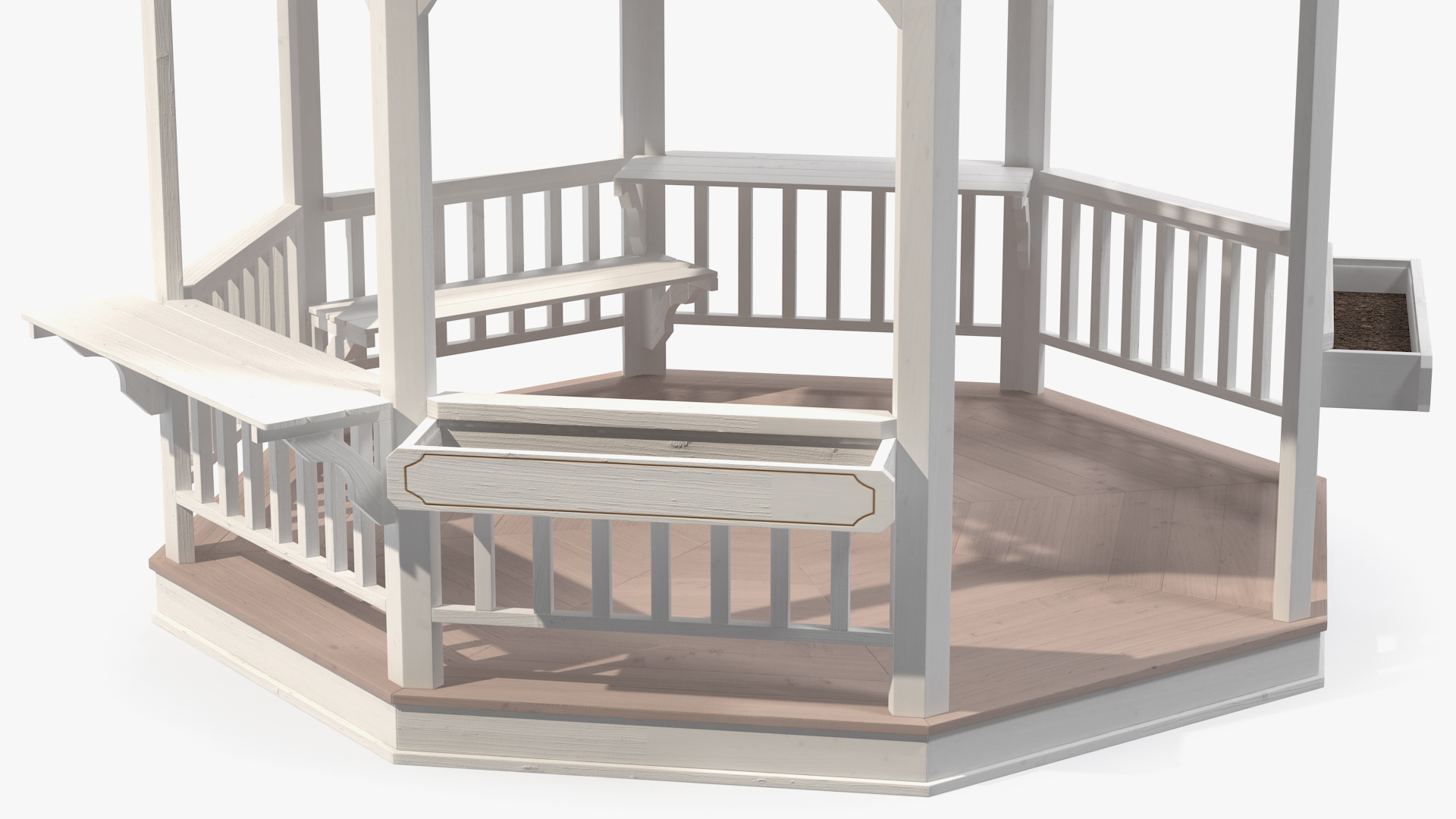 3D Gazebo Covered with Red Rose model