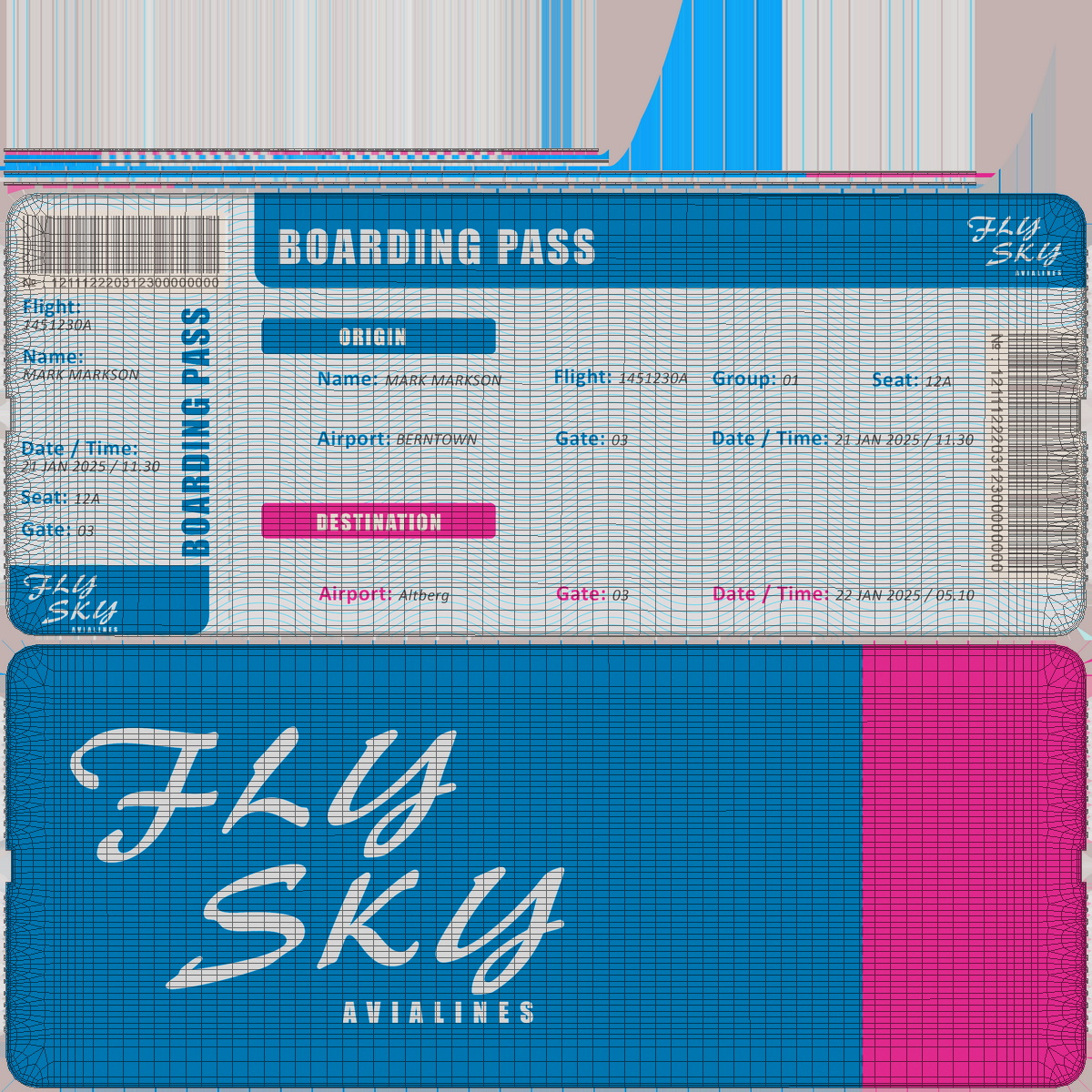 3D Fly Sky Boarding Pass