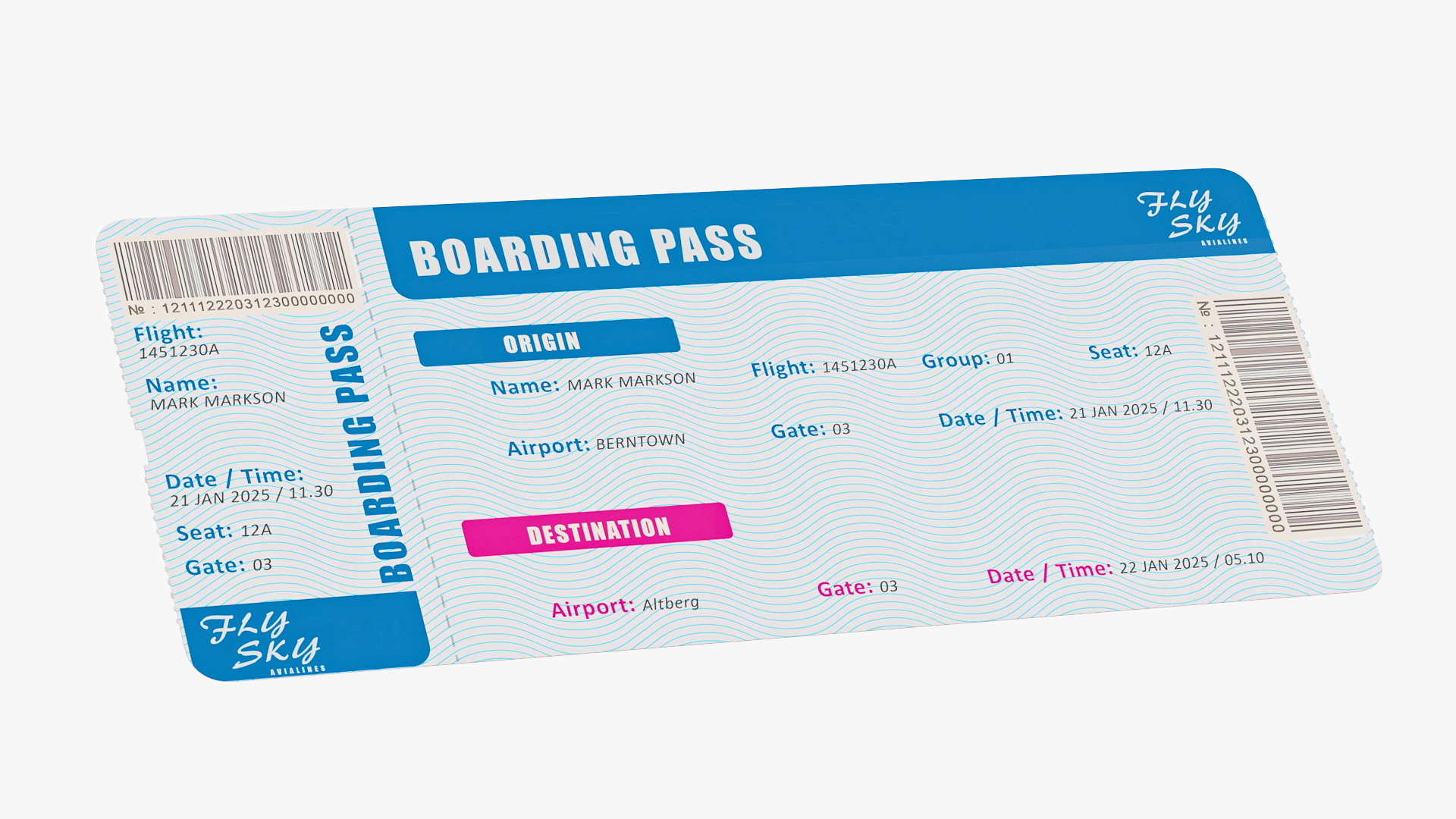 3D Fly Sky Boarding Pass