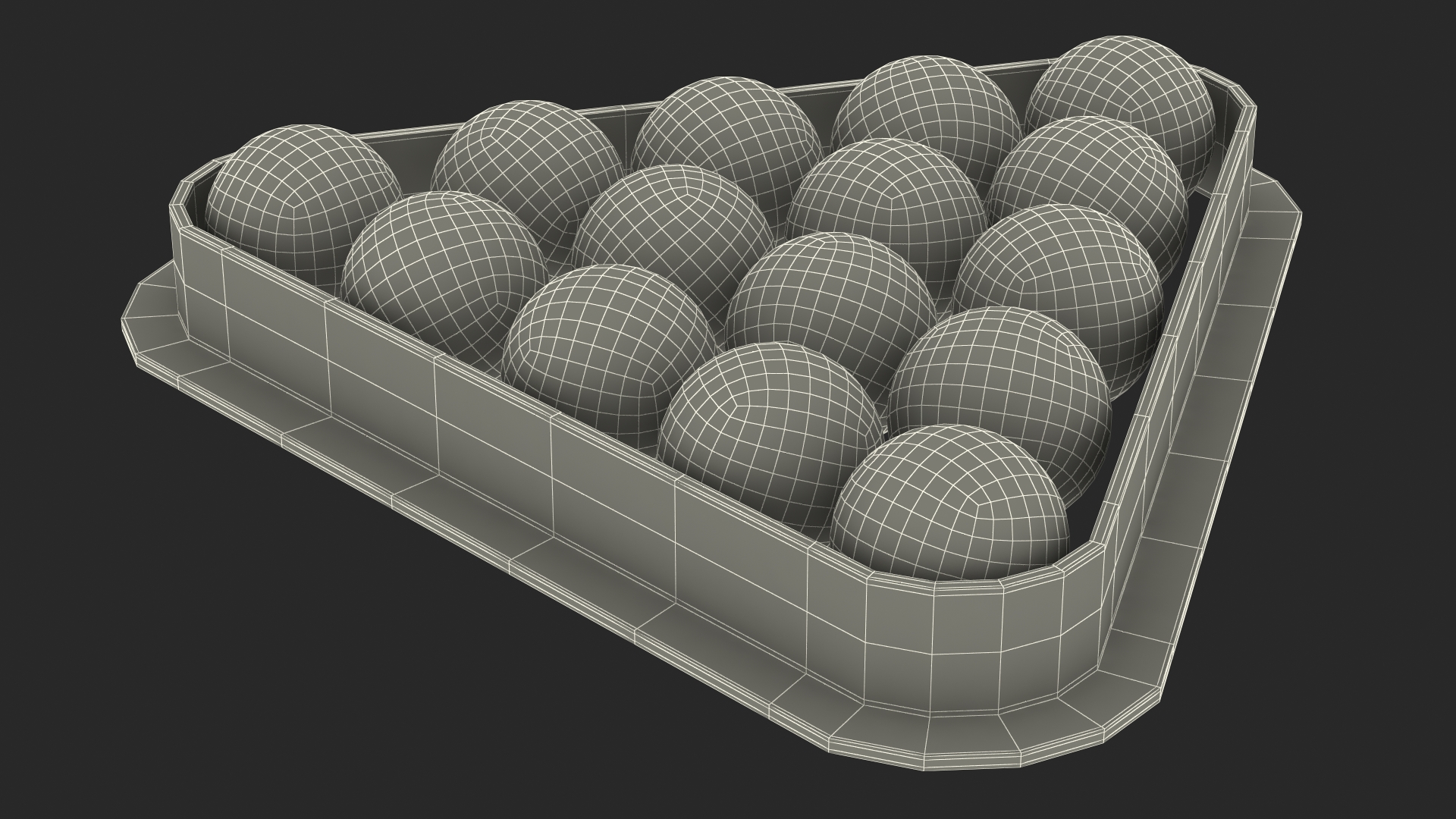 3D model Billiard Balls Set in Triangle Rack