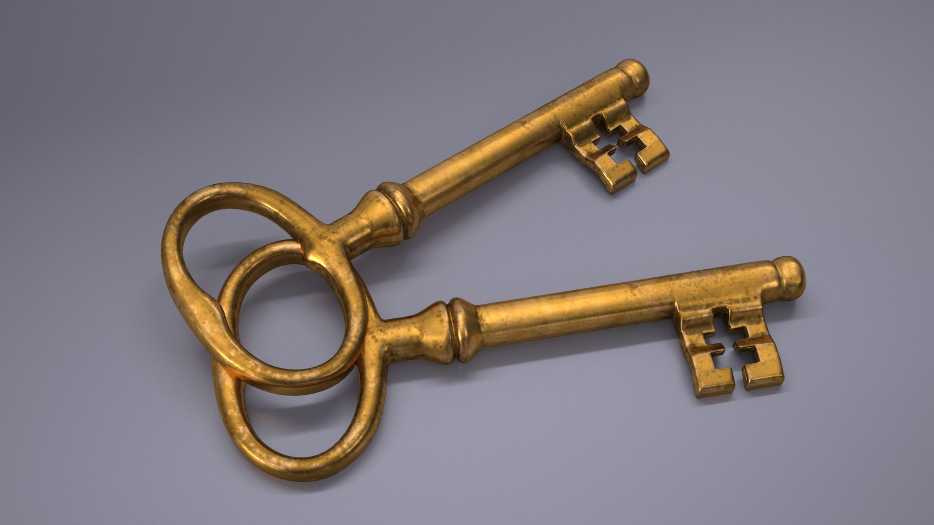 3D model Classic Skeleton Key Gold