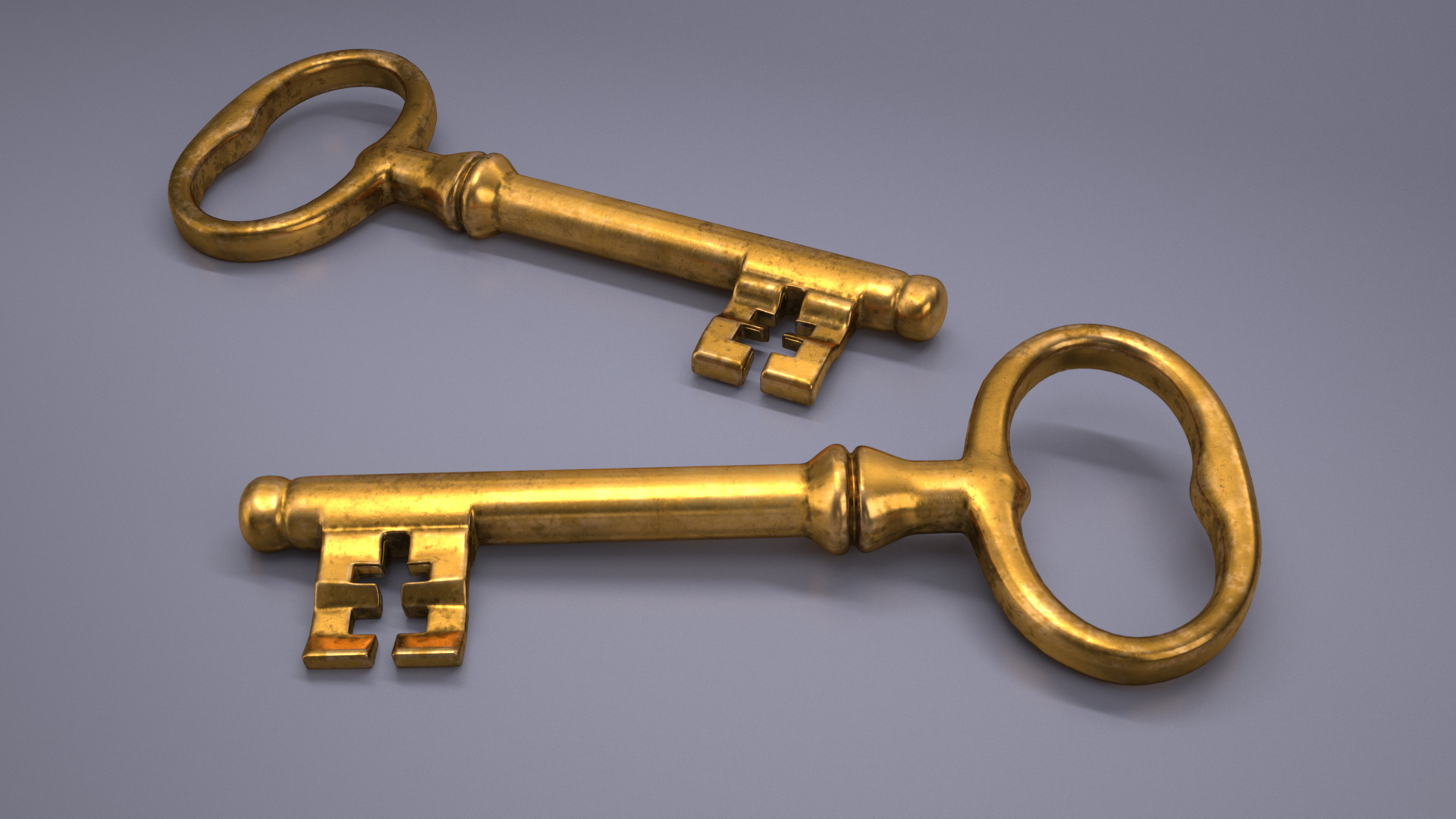 3D model Classic Skeleton Key Gold