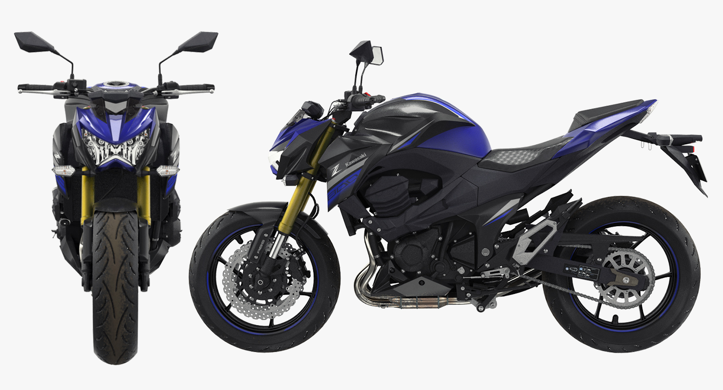 3D model Standard Motorcycle Kawasaki Z800 2016 Rigged